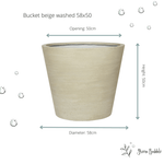 Pot Bucket Beige Washed 